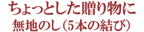 無地のし 5本の結び