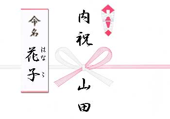 ご出産祝いのお返しに 命名のし